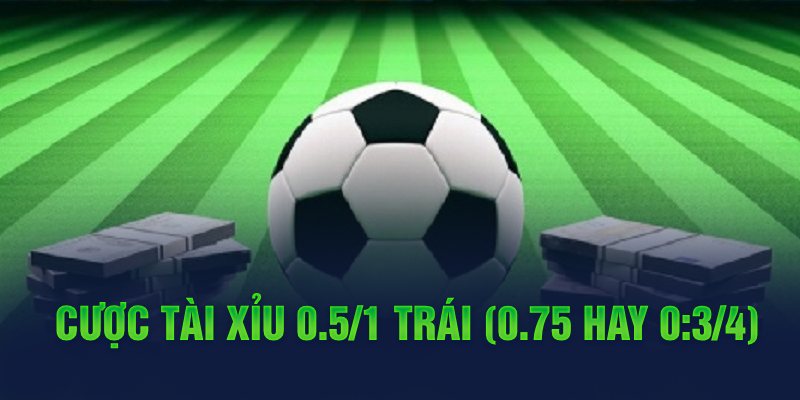 Cược tài xỉu 0.5/1 trái (0.75 hay 0:3/4)